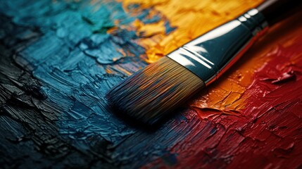 Fototapeta premium Vibrant oil paint brush stroke
