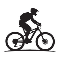 Mountain Biker Silhouette Illustration Extreme Sports Outdoor Adventure