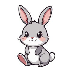 Cartoon Rabbit – Adorable Bunny Vector Art - Rabbit Vector – Playful Pet or Wild Animal Design