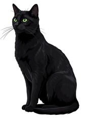 Emerald Gaze, Midnight Majesty AI Generated