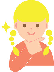 得意げな笑顔の女性のイラスト