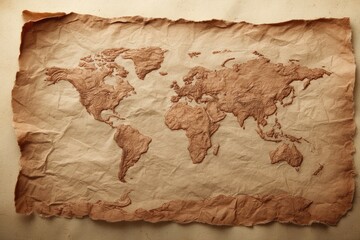 Vintage world map on aged parchment (2)