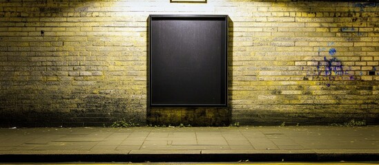 Blank Billboard Night Brick Wall Urban Ad Space