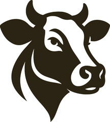 cow on white background