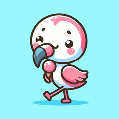 Flamingo vector, flat tropical bird illustration, exotic pink animal decor, seamless cartoon pattern for kids wallpaper, nursery print, summer beach theme design, wildlife drawing for home decoration