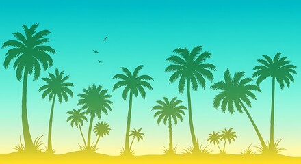 Golden Hour Palms AI Generated