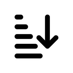 Descending order list with arrow pointing down indicating sorting or filtering functionality shown