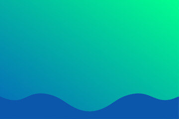 Obraz premium Modern gradient blue green background with wave shape for design