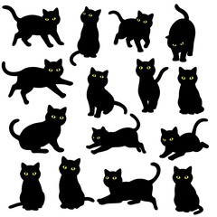 Midnight Feline Poses AI Generated