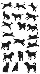 Shadow Play: Canine & Feline Silhouettes AI Generated