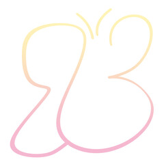 Obraz premium Minimal Butterfly Set – Line and Fill, Pastel Pink-Yellow, Transparent PNG | Heart-Shaped Wing Butterfly