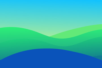 Obraz premium Abstract gradient landscape in green and blue on transparent background