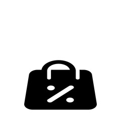 Illustration of a black shopping bag with a percentage sign in white indicating a sale or discount offer