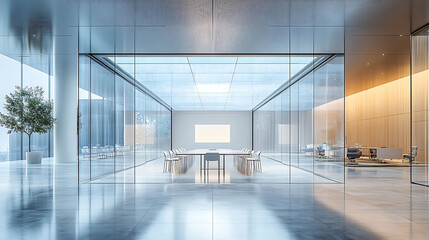 corporate branding presentation inside virtual room, 3D render