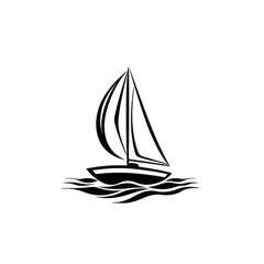 Sparkling sailboat on calm waters