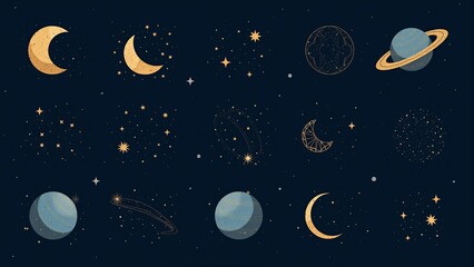 Celestial Bodies Collection- Moons, Planets, Stars