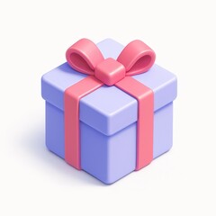 Naklejka premium 3D Gift Box with Pink Ribbon for Celebrations and Special Occasions