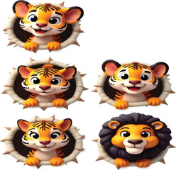 Obraz premium set of cartoon animals