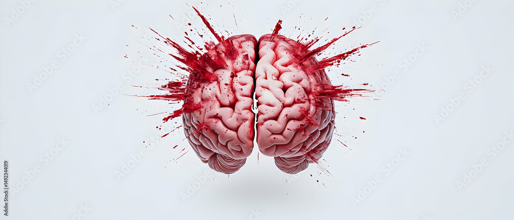 Poster exploding brain graphic design