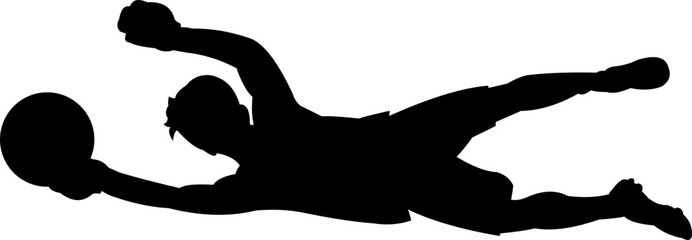 Playing Goalkeeper Silhouette