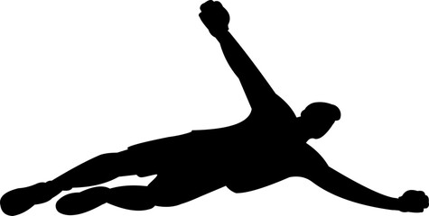 Playing Goalkeeper Silhouette