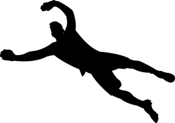 Playing Goalkeeper Silhouette