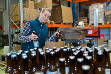 employee of beer production laboratory