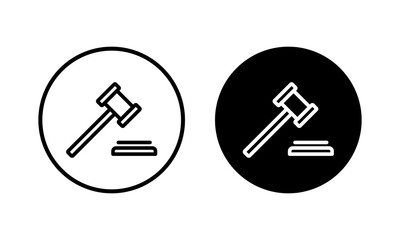 Gavel icon vector illustration. judge gavel sign and symbol. law icon. auction hammer