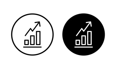 Growing graph Icon vector illustration. Chart sign and symbol. diagram icon