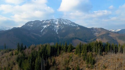 Obraz premium mountain top rocks view from above Zakopane Poland