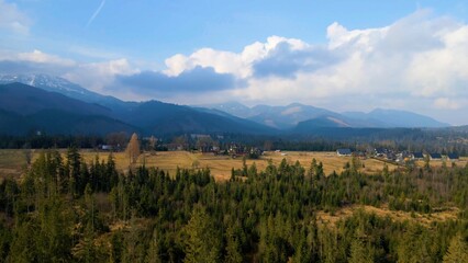 Obraz premium mountain top rocks view from above Zakopane Poland