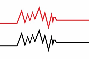 heart beat graph, set of Icon of red, black heartbeat line. Red and Black heartbeat line,red and  black heartbeat symbol. Red and Black heartbeat, human heart beat