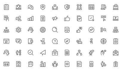 Survey line icon set. For website marketing design, logo, app, template, ui, Isolated vector outline illustrations. Editable stroke