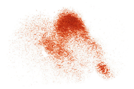 ground red chili pepper paprika dust flying, dry paprika powder spice, graphic element isolated on a transparent background	