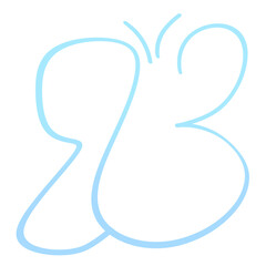  Butterfly Icons in Line & Fill – Soft Pastel | Blue Icon (Transparent PNG) | Wide Wing Outline Butterfly