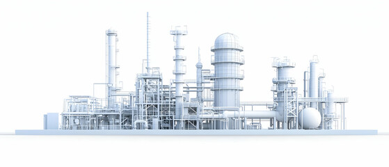 Detailed Industrial Plant Structure Illustration
