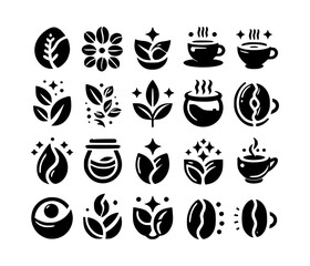 Various Coffee Cup Silhouette Icon Vector