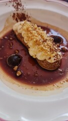 Gourmet Desserts Served at a Fine Dining Restaurant in France