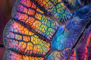 Macro Photograph Of A Beetle's Iridescent Carapace Showcasing Vivid Colors And Intricate Details Varient 3