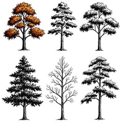 Obraz premium Ink & Arbor: A Tree Anthology AI Generated