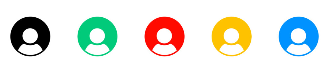 Set user avatar icon, button, profile symbol, flat person icon – stock vector.