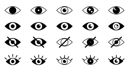 Eye icon vector illustration. set of eye symbol sign. editable file. eps.