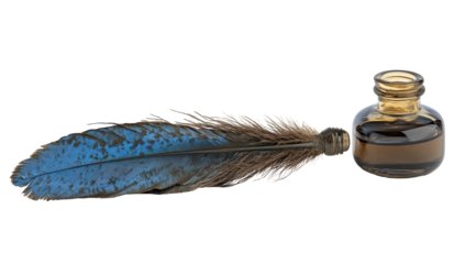 Quill and inkwell, vintage style