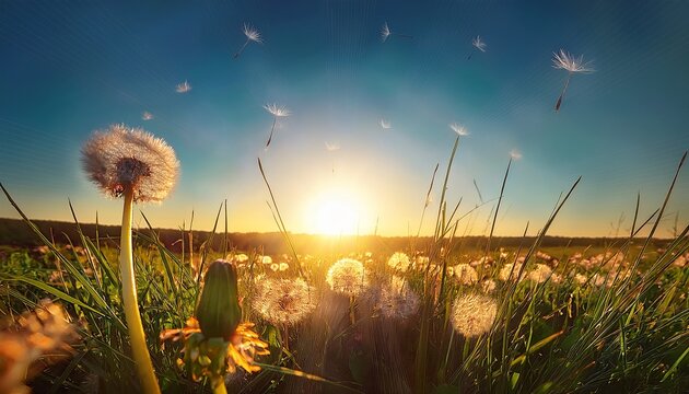 sommer sonne und pusteblume