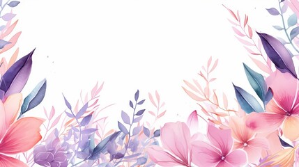 Obraz premium Delicate floral pattern in soft pastel colors for card design, certificate or wedding invitations