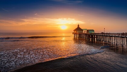sunset by the pier