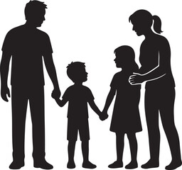 National Son and Daughter Day,  Parents and Children Vector Art