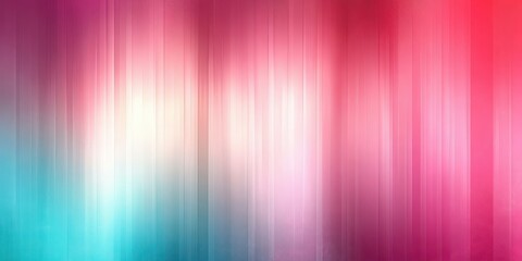 Bright gradient background with vertical blurred streaks transitioning from turquoise blue to white and then to vibrant pink and red tones evoking a calm yet energetic atmosphere