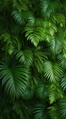 Lush Tropical Ferns Swaying in a Verdant Display