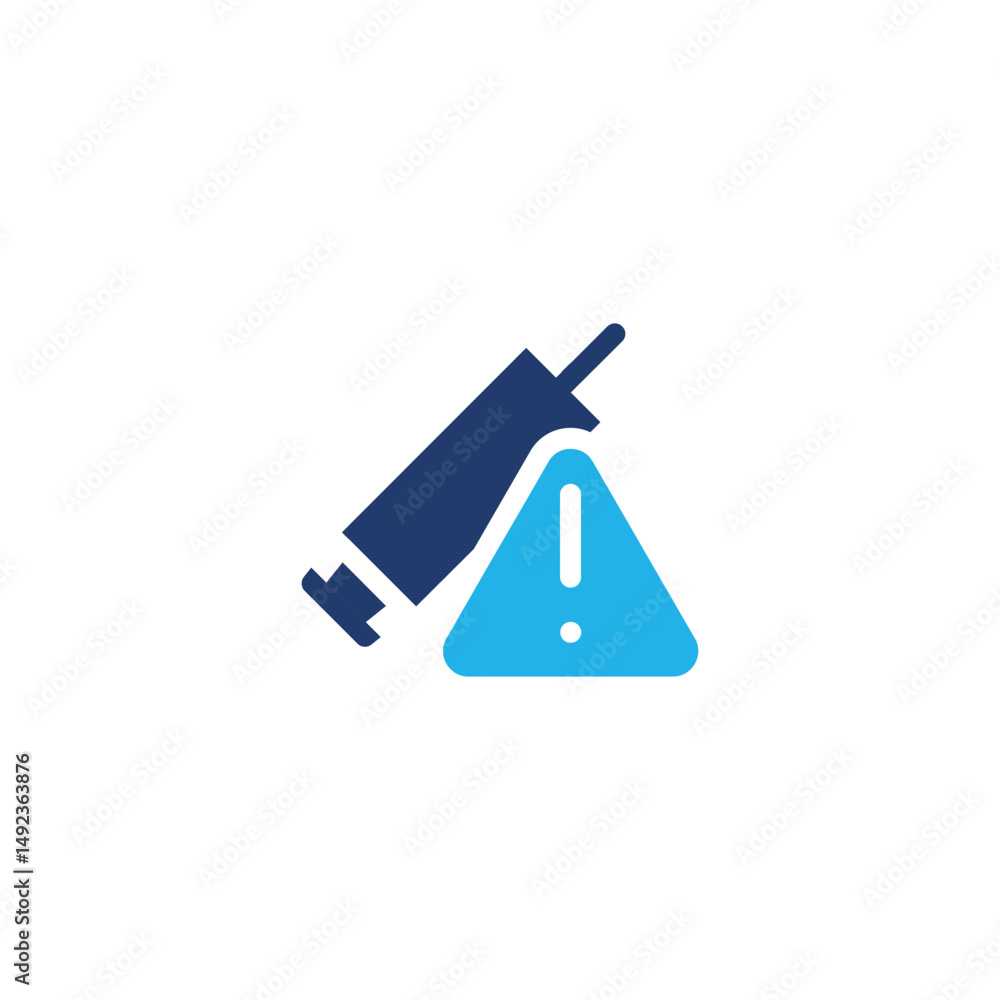 Aufkleber vaccination alert colored icon vector design good for web or mobile app